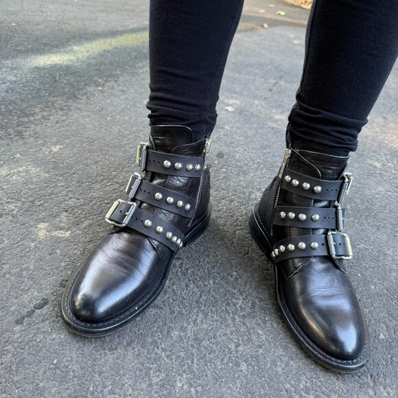 Zadig & Voltaire black Laureen Buckled Ankle Boots EU size 39 US size 8.5 - Picture 3 of 4
